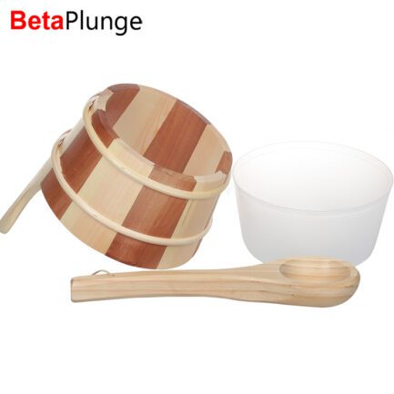 wooden bucket and ladle