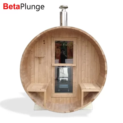 Carbonization Spruce Round Outdoor Sauna