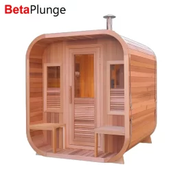 Premium Canadian Red Cedar Square Outdoor Barrel Sauna Room
