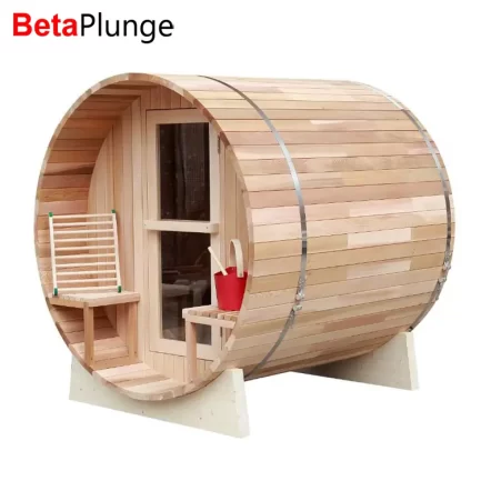 Panoramic Glass Canadian Red Cedar Round Outdoor Sauna