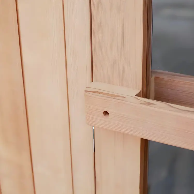 Wooden sauna door handles