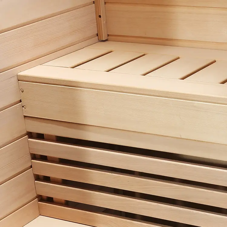 Wooden sauna room detail